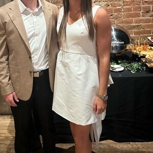 Anthropology White A-line Sleeveless High Low Wedding Dress